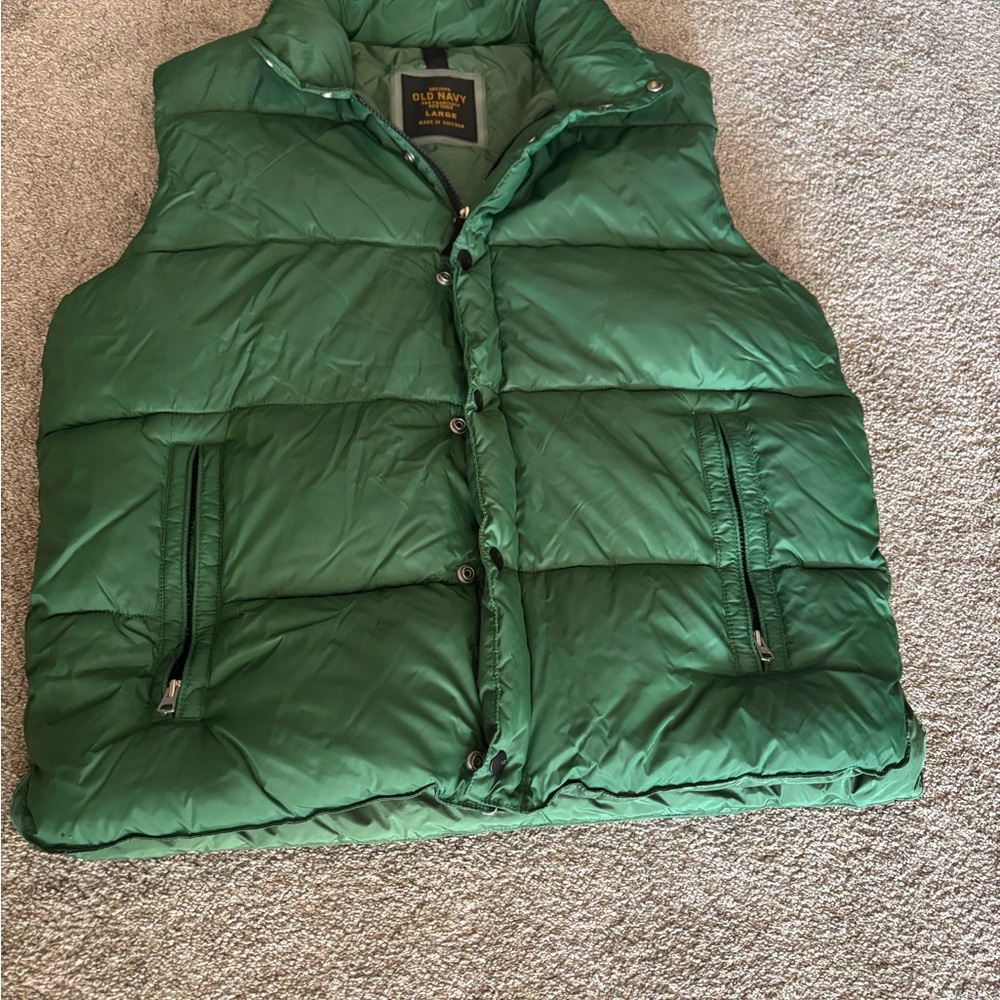 Old Navy Forest Green Men's Puffer Vest